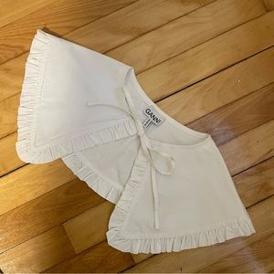 Ganni White Poplin Collar